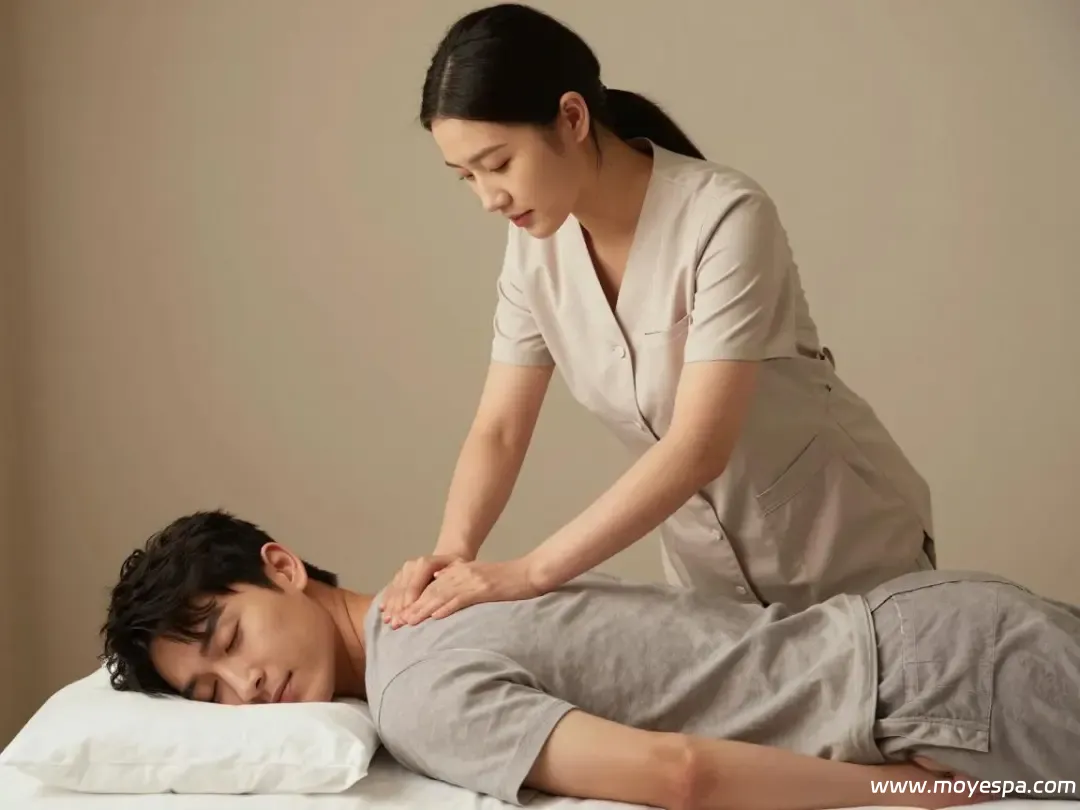 腰部疼痛自我按摩,掌揉点按肾俞